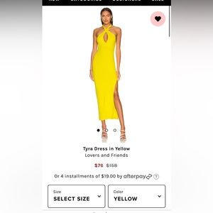 Lovers and friends sunny yellow halter top dress brand new